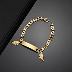 Personality engrave letter stainless steel bracelet