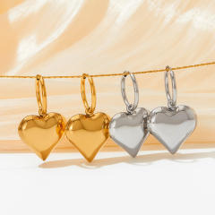 Occident fashion chunky heart stainless steel earrings