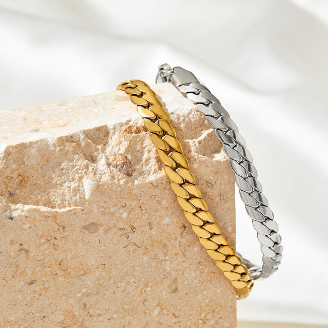 Classic virola link chain stainless steel bracelet