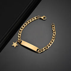 Personality engrave letter stainless steel bracelet