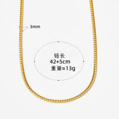 Vintage basic virola link chain stainless steel necklace