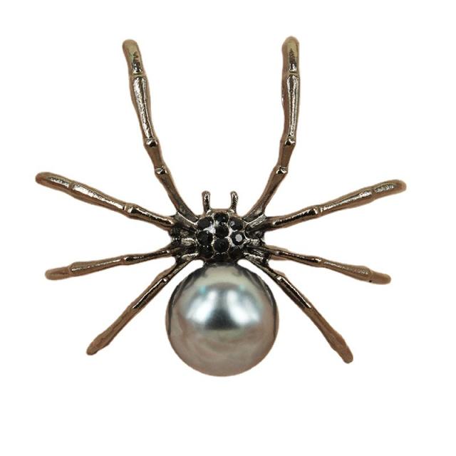 Pesonality punk trend black pearl spider adjustable rings
