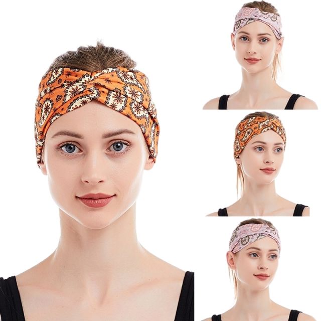 Vintage pasley pattern turban headband