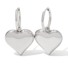 Occident fashion chunky heart stainless steel earrings