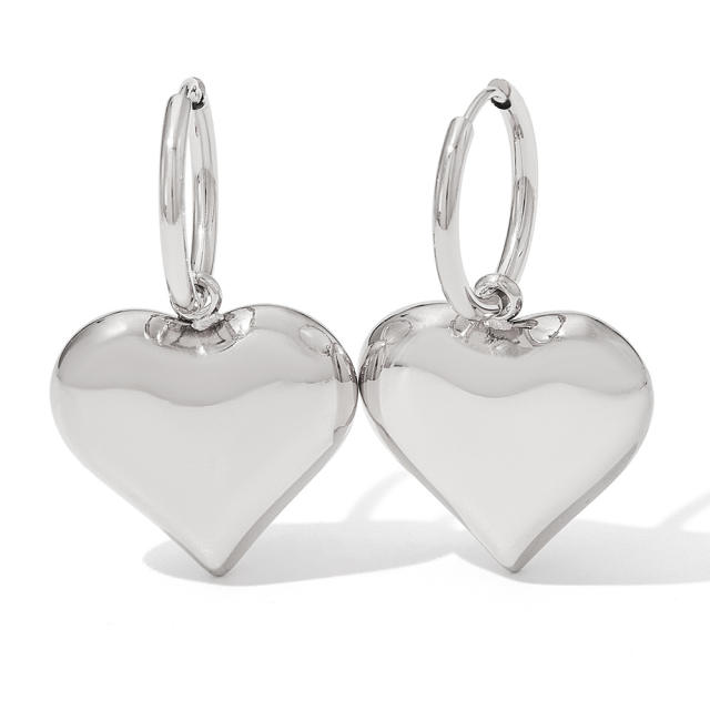 Occident fashion chunky heart stainless steel earrings