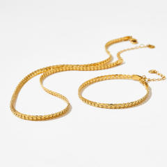 Vintage basic virola link chain stainless steel necklace