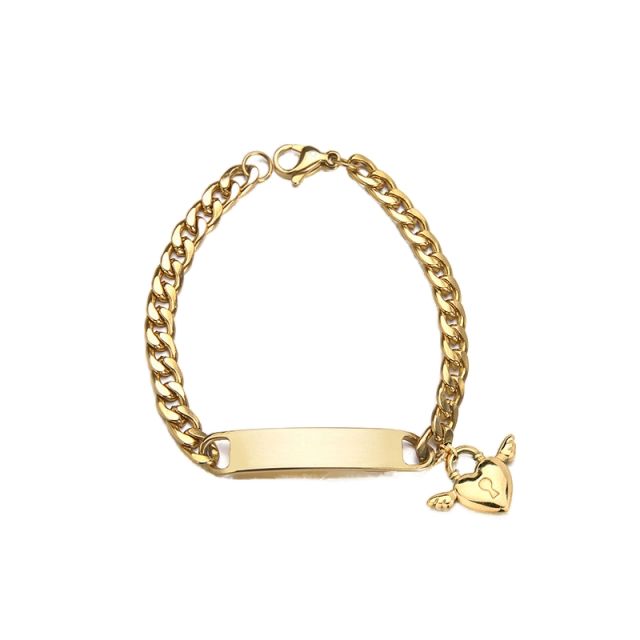 Personality engrave letter stainless steel bracelet