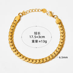 Classic virola link chain stainless steel bracelet