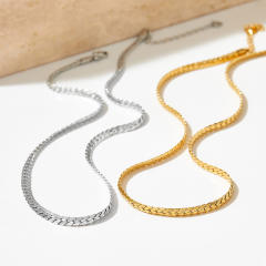 Vintage basic virola link chain stainless steel necklace
