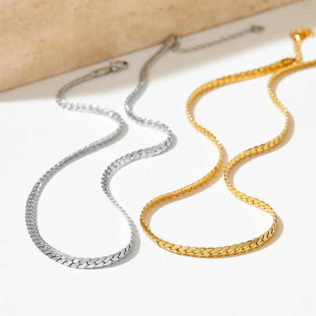 Vintage basic virola link chain stainless steel necklace