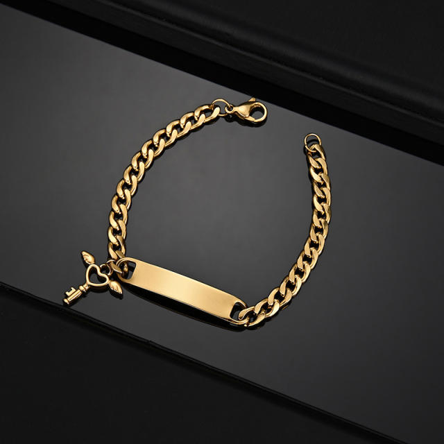 Personality engrave letter stainless steel bracelet