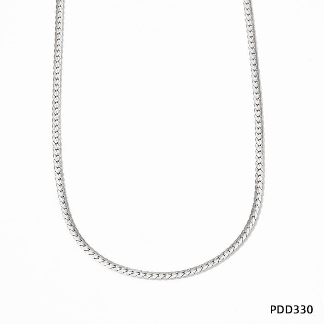 Vintage basic virola link chain stainless steel necklace