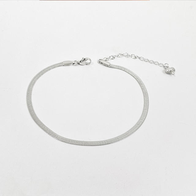 Occident fashion two layer snake chain stainless steel anklet