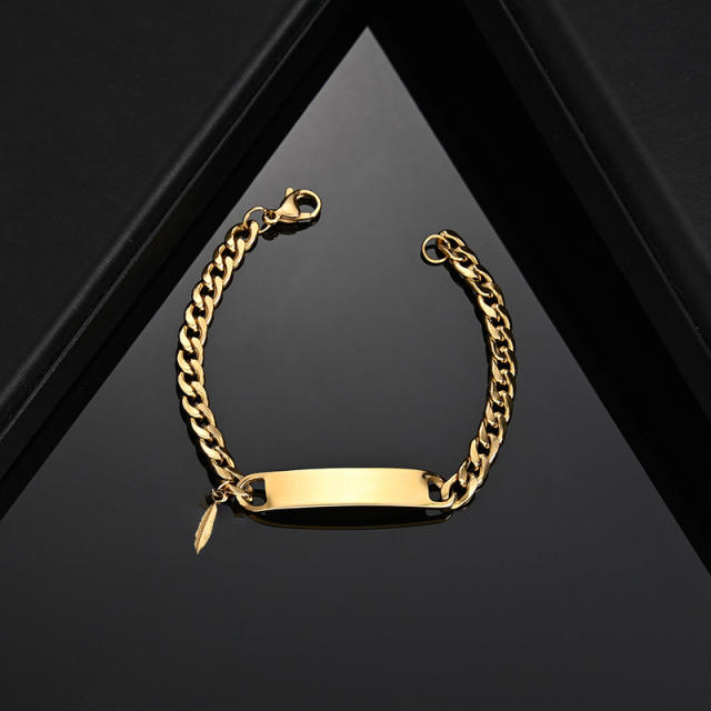 Personality engrave letter stainless steel bracelet