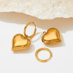Occident fashion chunky heart stainless steel earrings