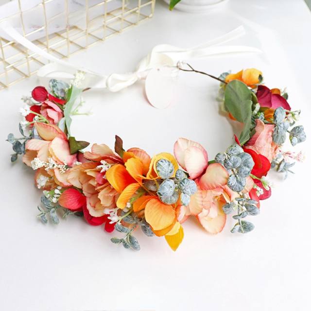 Autumn flower crown headband