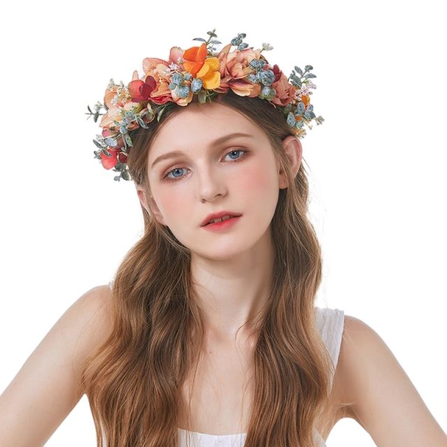 Autumn flower crown headband