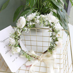 Korean fashion fresh green color flower crown headband