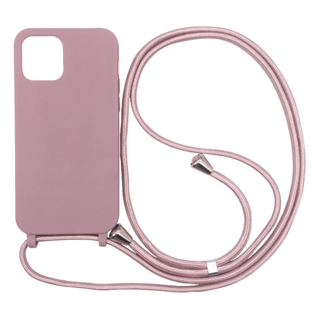 Candy color phone case with long strap