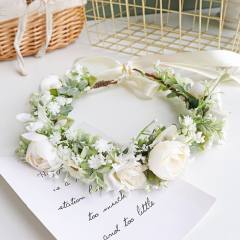 Korean fashion fresh green color flower crown headband