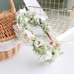 Korean fashion fresh green color flower crown headband