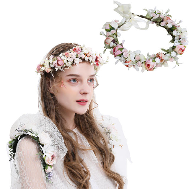 Rose flower crown headband