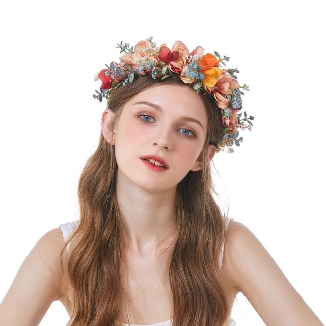Autumn flower crown headband