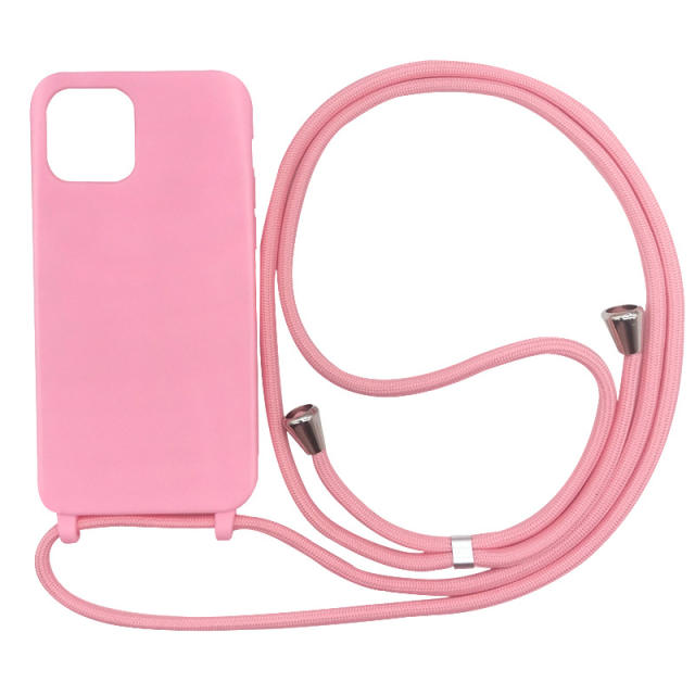 Candy color phone case with long strap