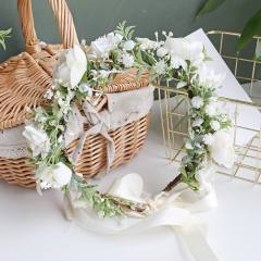 Korean fashion fresh green color flower crown headband