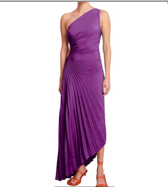 Hot sale plain color one shoulder formal dress