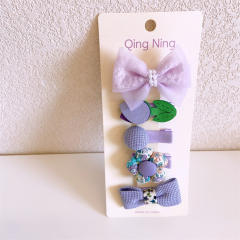 5pcs cute bow hair clips set for kids