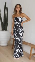 Sexy off shoulder geometric pattern maxi formal dress