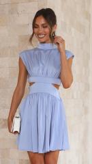 Plain color sweet short dress