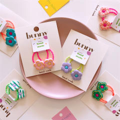 Spring summer flowe design hair ties set for kids