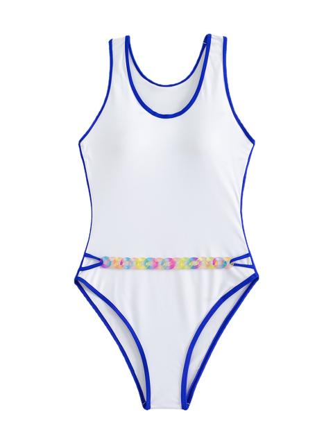 White color one piece swimsuit
