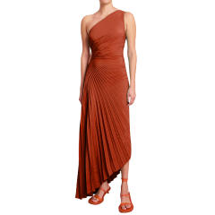 Hot sale plain color one shoulder formal dress