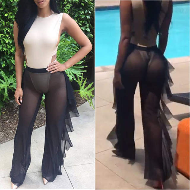 Sexy summer design see through long pants