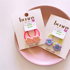 Spring summer flowe design hair ties set for kids