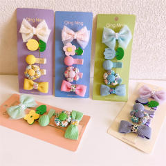 5pcs cute bow hair clips set for kids