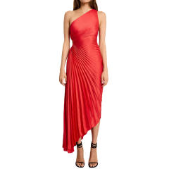 Hot sale plain color one shoulder formal dress