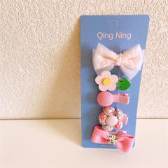 5pcs cute bow hair clips set for kids