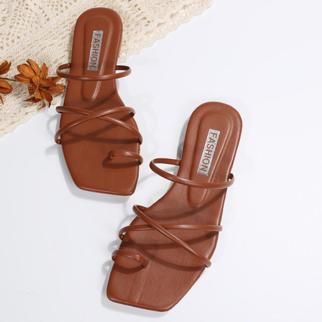 Summer strappy flat slippers