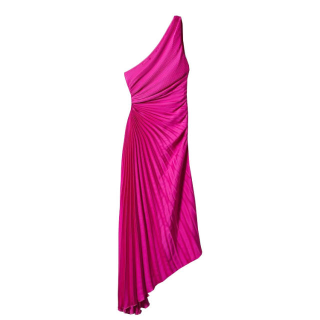 Hot sale plain color one shoulder formal dress