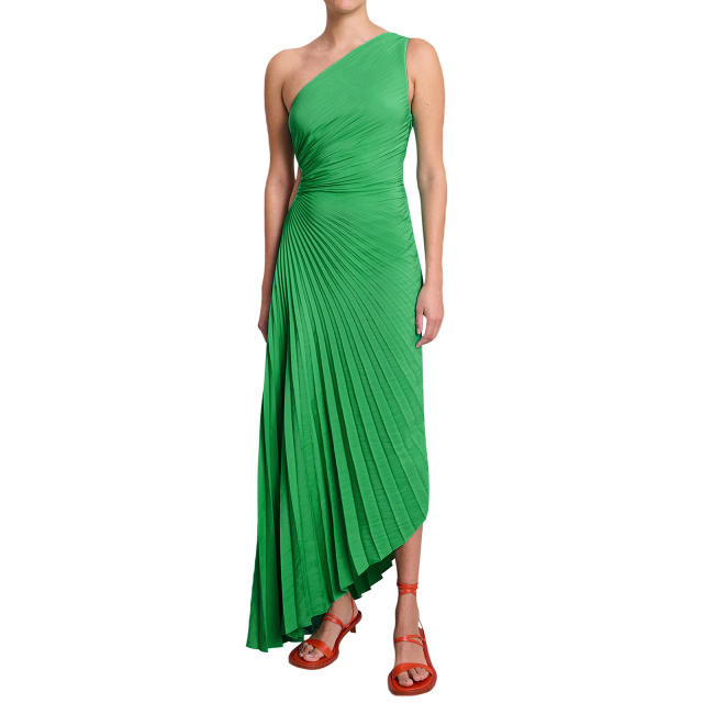 Hot sale plain color one shoulder formal dress