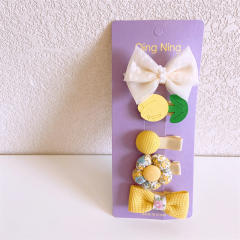 5pcs cute bow hair clips set for kids