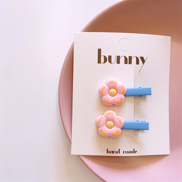 Korean fashion sweet flower duckbill hair clips set for kids