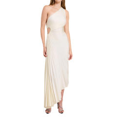 Hot sale plain color one shoulder formal dress