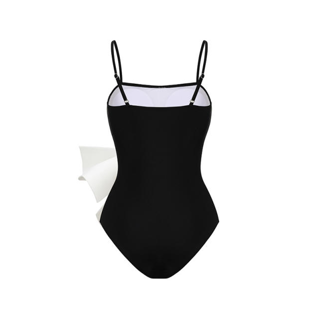 Vintage large bow one piece swimsuit