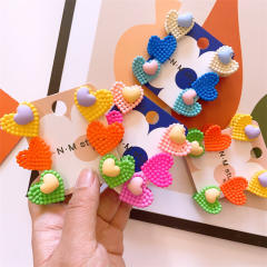 Korean fashion cute heart mini hair claw set