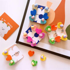 Korean fashion cute heart mini hair claw set